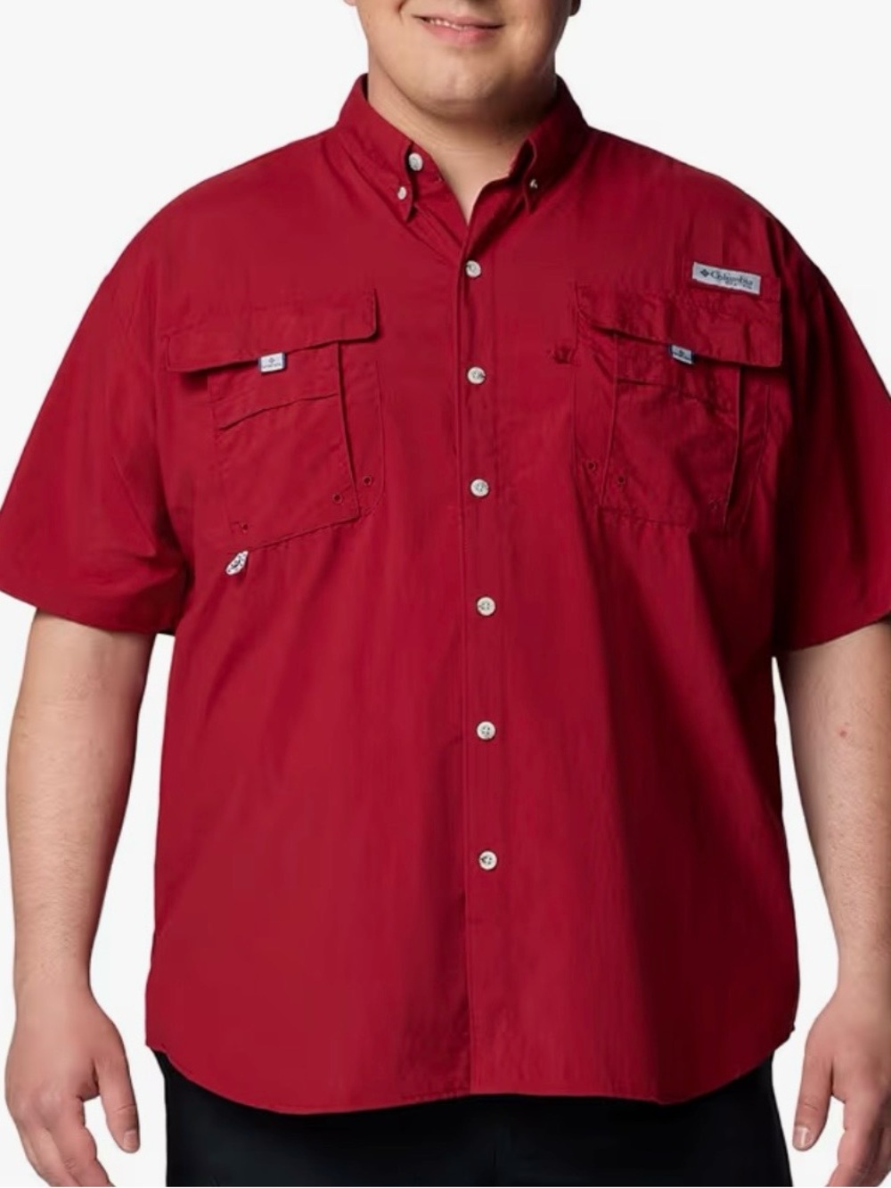 Columbia Men’s Short Sleeve PFG Red Button-Up Fishing Shirt Bahama II Size 2XT